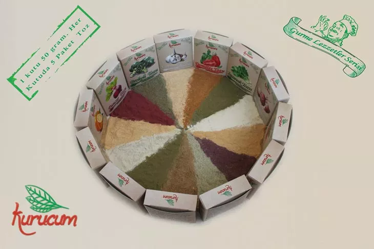 Pulver-Set – 13 verschiedene Lebensmittelpulver, exportfertig von Kurucum Food, Isparta