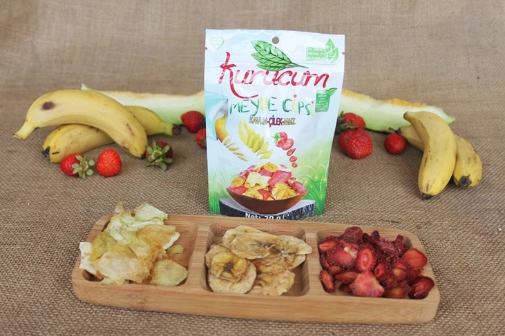 Chips de fruta mixta – Fresa, plátano y melón – foto 1