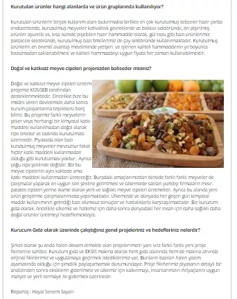 Tarim.com.tr haberi, sayfa 3/3 – Kurucum Gıda