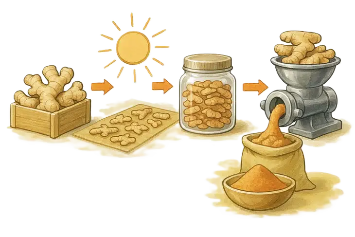 Poudre de gingembre – définition et fabrication