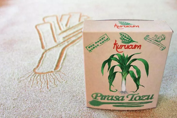 Leek Powder export-ready packs from Kurucum Food, Isparta