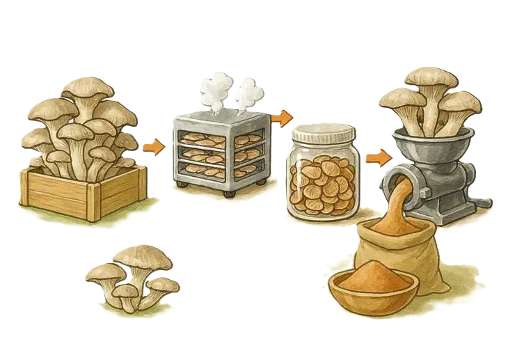 Oyster mushroom powder – what it is and how it is made