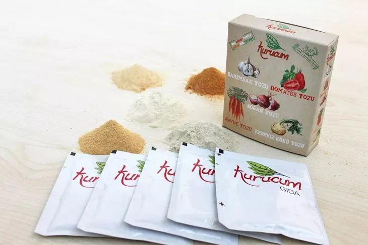 Vegetable Powder Set export-ready packs from Kurucum Food, Isparta