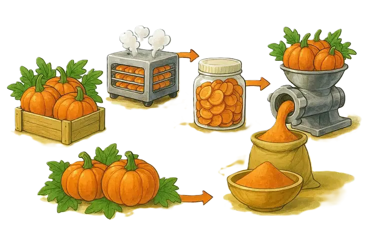 balkabağı tozu nedir ve nasıl yapılır sorusuna cevap veren bir görsel
