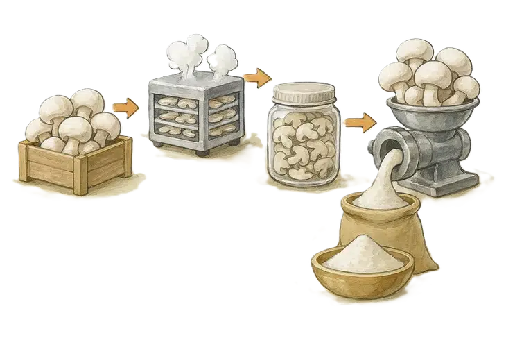 Mantar tozu nedir ve nasıl yapılır sorusuna cevap veren bir görsel