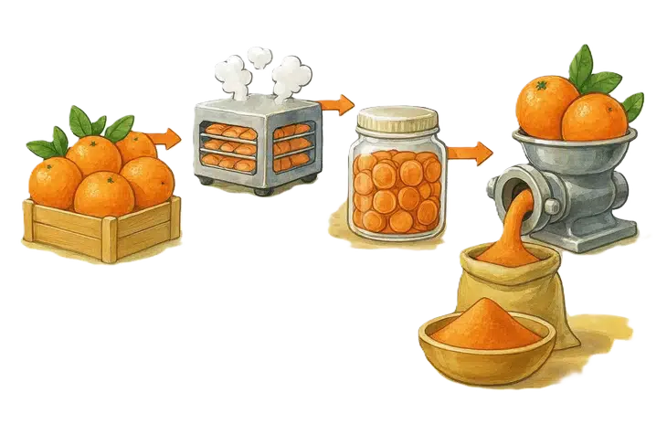 Portakal tozu nedir ve nasıl yapılır sorusuna cevap veren bir görsel