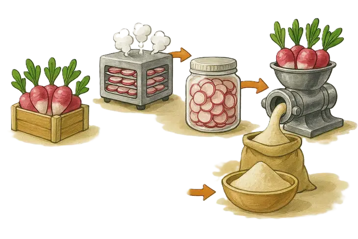Turp tozu nedir ve nasıl yapılır sorusuna cevap veren bir görsel