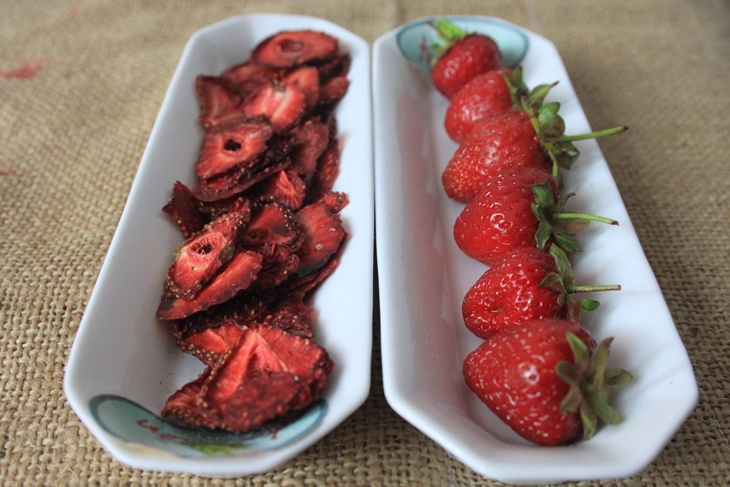 Exportklare verpakkingen met gedroogde aardbei van Kurucum Food, Isparta