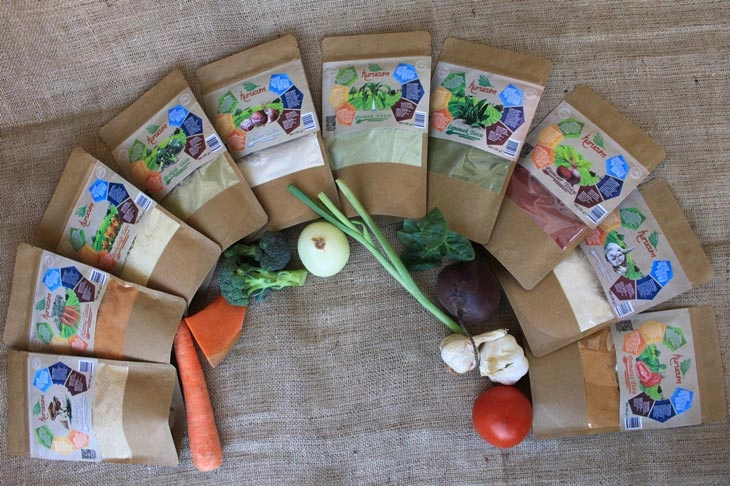Набір овочевих порошків – 10 упаковок по 100г різних овочевих порошків – фото 1